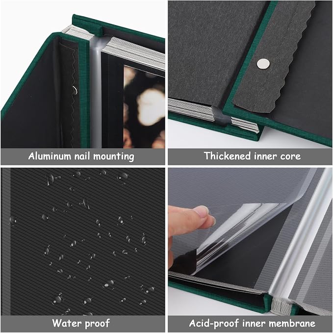 Zesthouse Photo Album Self Adhesive Pages, 60 Pages Magnetic Scrapbook Albums with Sticky Page, Photos Album Holds 8x10 & 5X7 & 4x6 & 6x8 & 3x5, Large Picture Book Ideal Gift for Family Wedding Baby - Image 5