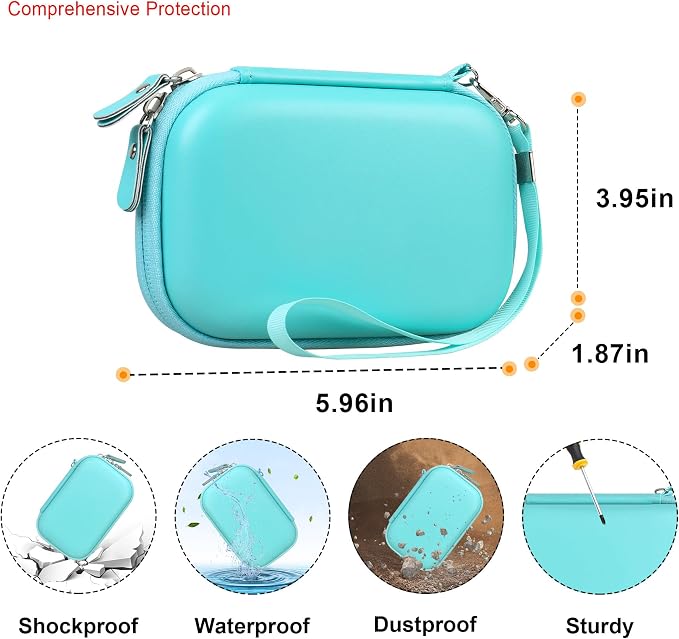 Elonbo Camera Carrying Case for KODAK Step Instant Smartphone Photo Printer | KODAK Step Portable Mini Color Wireless Mobile Printer Hard Travel Bag, Instant Color Picture Printer Storage Holder, Green+ - Image 3