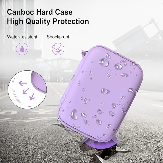 Canboc Carrying Case for KODAK PIXPRO C1 Friendly Zoom Digital Camera | For Canon PowerShot ELPH 360 HS A/ 360 HS/ 360/ IXY 650 Digital Camera, Mesh Pocket fit Cable, SD Card, Purple (Case Only) - Image 4