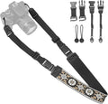 Adjustable Camera Neck Strap, Vintage Embroidered Shoulder & Crossbody Camera Strap with 4 Connection Ways, Anti-Slip Camera Strap for DSLR, Mirrorless & Camcorder, Travel & Outdoor Photography Gear by YFWE
