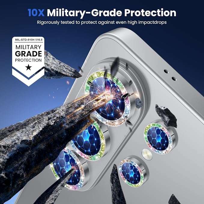 WSKEN for Samsung Galaxy S26 Ultra Camera Lens Protector - Ultra Thin | Case Friendly, 9H Shatterproof Tempered Glass, Anti Scratch Metal Circle, Camera Screen Protector Cover Accessories, Glitter - Image 4