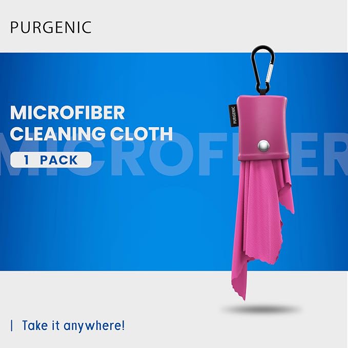 Microfiber Cloth & Glasses Wipes (1 Pack) Lens & Glasses Cleaning Cloth - Eyeglass Cleaner - Camera Lenses & Gadget Delicate Screens - Pink - Image 2