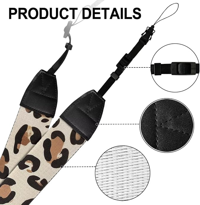 Coldinair Black Adjustable Camera Strap Universal Neck & Shoulder Soft Padded Strap for All DSLR Cameras,Binoculars - Image 7
