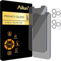 Ailun Privacy Screen Protector+Camera Lens Protector for iPhone 13 Pro Max | 2+2 Pack, 6.7 Inch, Anti Spy Tempered Glass, HD, Case Friendly by Ailun