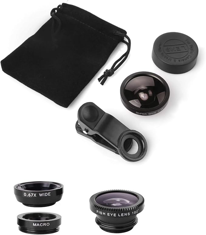 Ailun Phone Lens, 3 in 1 Clip on Fish Eye Lens+Wide Angle+Macro Lens | 180 Degree Fish Eye Lens, 0.65X Wide Angle, 10X Macro Lens, Universal HD Camera Lens kit, For Mobile Phone & Smartphone - Image 6