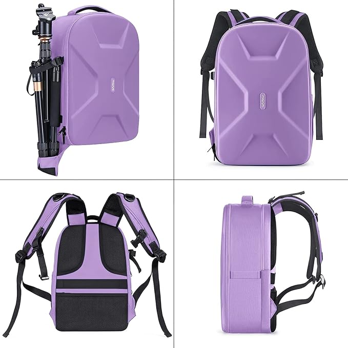 MOSISO Camera Backpack, DSLR/SLR/Mirrorless Photography Camera Bag | 15-16 inch Waterproof Hardshell Case with Tripod Holder&Laptop Compartment Compatible with Canon/Nikon/Sony, Purple - Image 5