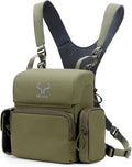 MOXULE Binocular Harness Chest Pack: Bino Case with Rangefinder Pocket XL | Silent magnetic lid, one-handed access, removable pouches, rain cover, MOLLE webbing for hunting hiking bird watching by MOXULE