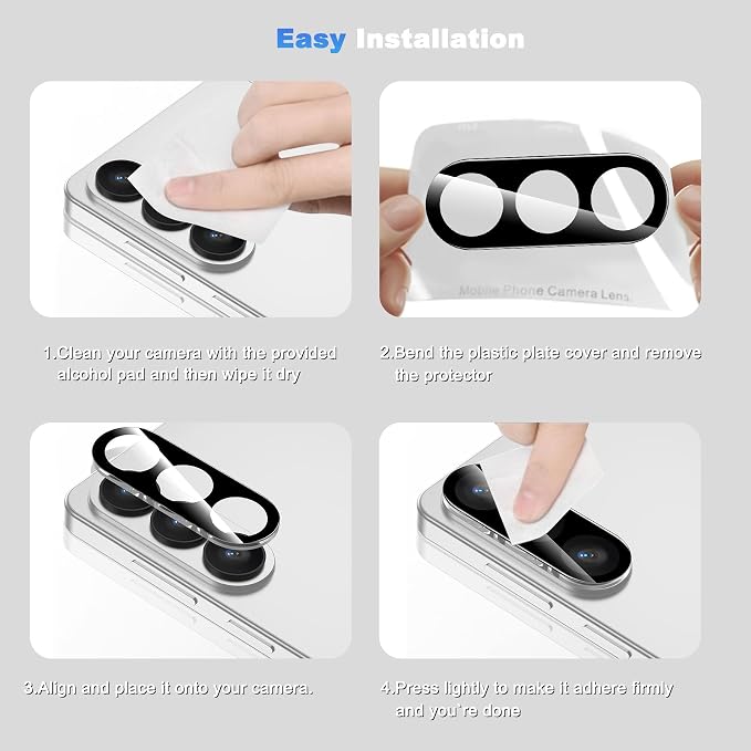 WHPXJY 2026 New Upgrade for 3 pack Samsung Galaxy S26 Plus/+ Camera Lens Protector-Tempered Glass Cover, 9H+ Shatterproof/Anti-scratch/Maintains Original Clarity/Easy to Install - Image 7