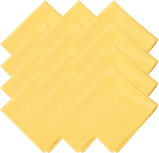 uxcell 12 Pcs Microfiber Cleaning Cloth for Glasses, 11.8 x 11.8 Inch Eyeglass Cleaning Cloth, Glasses Cleaner Wipes for Electronics Lenses Screens Cameras Cell Phones, Yellow by uxcell
