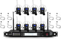 Pyle 8 Channel UHF Wireless Conference Microphone System with 8 Lavalier & 8 Headset Mics, 300 Ft Range, Rack Mount Receiver & 100 Selectable Frequencies for Meetings & Events by PyleUSA
