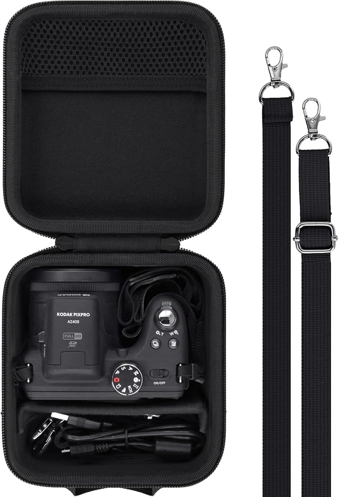Case for KODAK PIXPRO AZ653/AZ401/AZ405/AZ425/AZ528 Digital Camera | Protective Storage Box, Portable Carrying Box, Smooth Zipper, Travel-ready, Shoulder Strap Covenient to Carry, Black Case by Baval