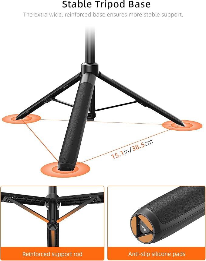 55'' Osmo Action Portable Floor Tripod Stand for DJI Action 6/Osmo Nano | 2-in-1 Long Selfie-Stick, Extendable Handle Grip w 360° Ball Head, Travel Vlogging Accessories for Hiking/Video Recording - Image 7