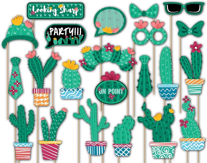 Birthday Galore Cactus Photo Booth Props Kit – 20 Packs- A Fun Decorative Party Accessories with Fully Assembled Cutouts, Ideal for Birthdays, Fiesta Gatherings, Showers, Holiday, and Event Displays. by BirthdayGalore