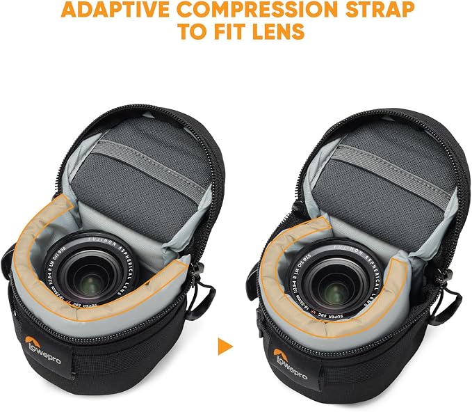 Lowepro ProTactic LCS 8 x 8 III Camera Lens Case, Camera Lens Pouch Bag, fits 50mm F/1.8, for DSLR and Mirrorless Cameras, Vol-0.3L Dim: 3.15x3.15x3.15in, Camera Bag, for Photographer/Videographer - Image 3