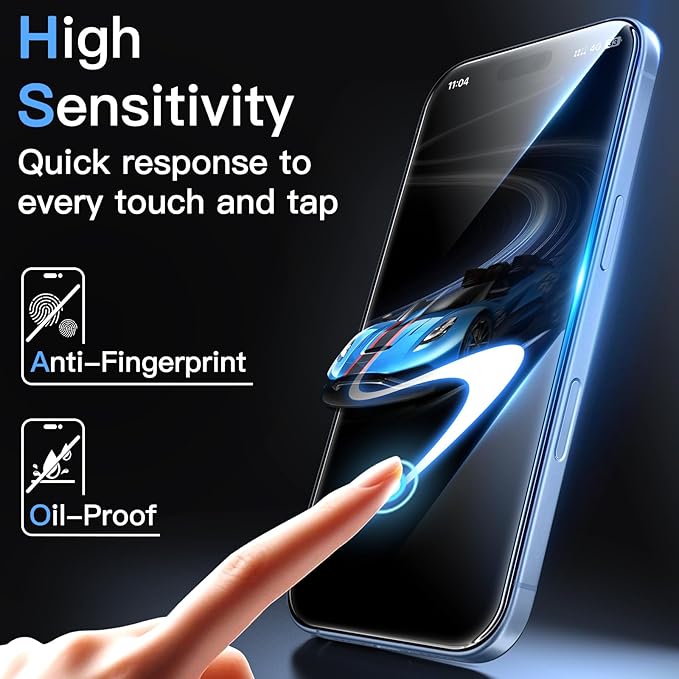JETech Screen Protector for iPhone 17, 2+2 Pack | with Camera Lens Protector, HD Clear Tempered Glass, Anti-Scratch Protection, Easy Installation Tool - Image 6