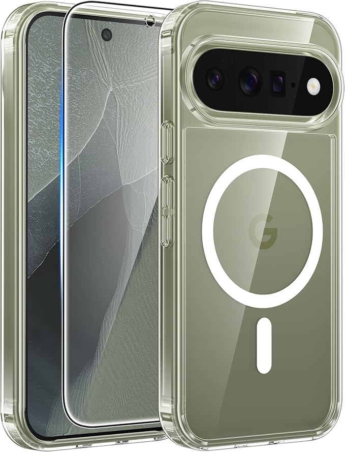 FNTCASE for Google Pixel 11 Pro XL Case, Fit for Magsafe, Screen Protector | Anti Yellowing Magnetic Back, 14FT Military Grade Drop Protection, Shockproof Protective Phone Cover, Transparent by FNTCASE