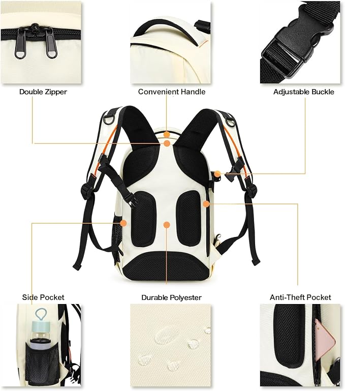 MOSISO Camera Backpack,Photography Backpack Padded Camera Bag, Beige | DSLR/SLR/Mirrorless Shockproof Camera Bag with Customized Modular Inserts&Tripod Holder Compatible with Canon,Nikon,Sony - Image 5