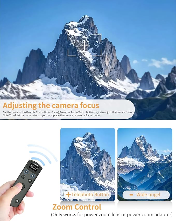 Aodelan for Canon Wireless Rechargeable Camera Remote Control | Camera Shutter Release with OLED Screen for R3/ R10/ M50/ EOS M6 Mark II/R/RP/90D/6D Mark II /R5/T7i;Replaces canon BR-E1 - Image 3