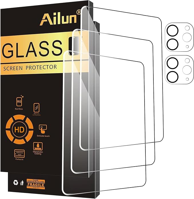 Ailun Screen Protector + Camera Lens Protector for iPad Pro 11 inch | 3+2 Pack, 2022/2021/2020 (4th/3rd/2nd Generation), Tempered Glass, Face ID & Apple Pencil & Case Compatible by Ailun