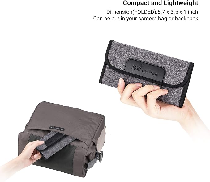 JJC 4 Pockets Filter Case for Round Filter Up to 58mm (37mm 40.5mm 43mm 46mm 49mm 52mm 55mm 58mm), Foldout Lens Filter Pouch with Microfiber Cleaning Cloth, Professional Photography Filter Bag | Foldout Lens Filter Pouch, Professional Photography Filte... - Image 3