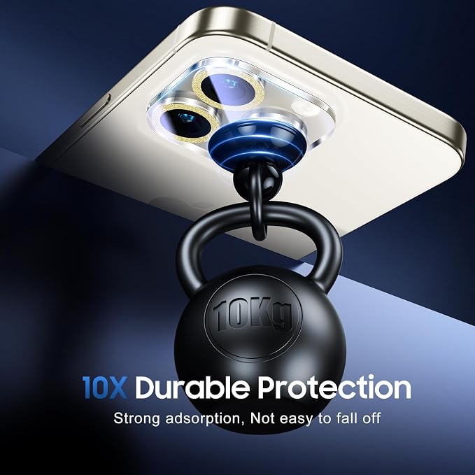 UniqueMe for iPhone 15 Pro/15 Pro Max Camera Lens Protector Bling Golden | 3 Pack-Drop Protection, Case Friendly, 9H Tempered Glass, Camera Cover Screen, Update New Version - Image 2
