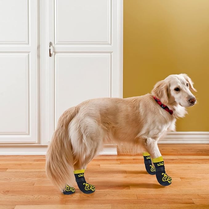 EXPAWLORER Anti Slip Dog Socks to Prevent Licking Paws, Dog Shoes for Hot Pavement, Dog Booties for Small Medium Large Senior Dogs, Traction Control Boots & Paw Protectors for Hardwood Floors - Image 6