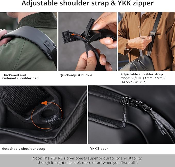 PGYTECH OneGo Solo V2 Camera Sling Bag 6L Crossbody Black Camera Bag | Camera Case for Urban Travel Photographers, Mirrorless Camera Bag for Sony/Canon/Nikon/DJI Mavic/Air/Mini/Tripod/Laptop - Image 5