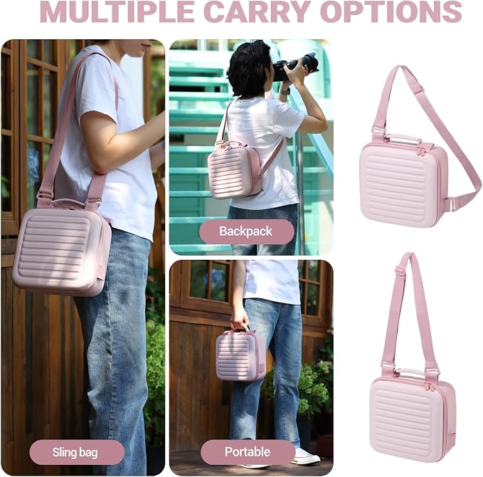 Camera Case Compatible with Canon EOS Rebel T7/R50/R6 Mark II/R100/R50 V/T6/R8/R10/R5 Mark II/RP/R7/5D Mark IV/SL3/R5/T100 DSLR SLR Camera, Lens and Tripod with Moveable Dividers and Shoulder Strap - Image 3