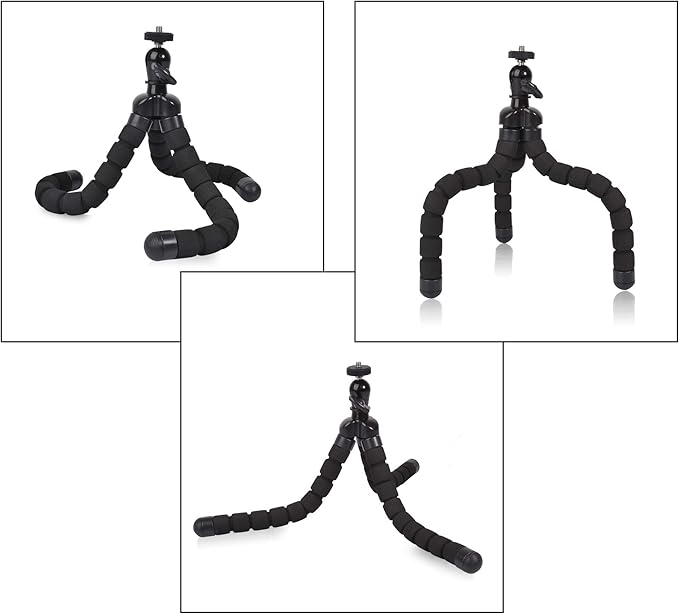 Phone Mini Tripod, Ruittos Premium Flexible Mobile Phone Tripod Stand Compatible with iPhone Samsung Go Pro, Small Digital Camera, Black - Image 6