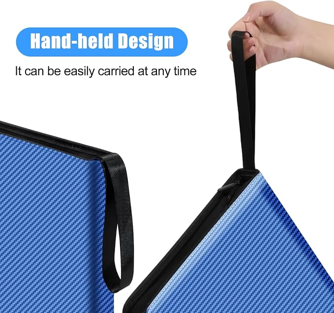 eTone Film Negative Storage Album, Black PU Leather, 50 35mm Acid-Free Sleeves, Triple Ring Binder Box, 13.18x7.08x1.96 Inch (Blue) - Image 4