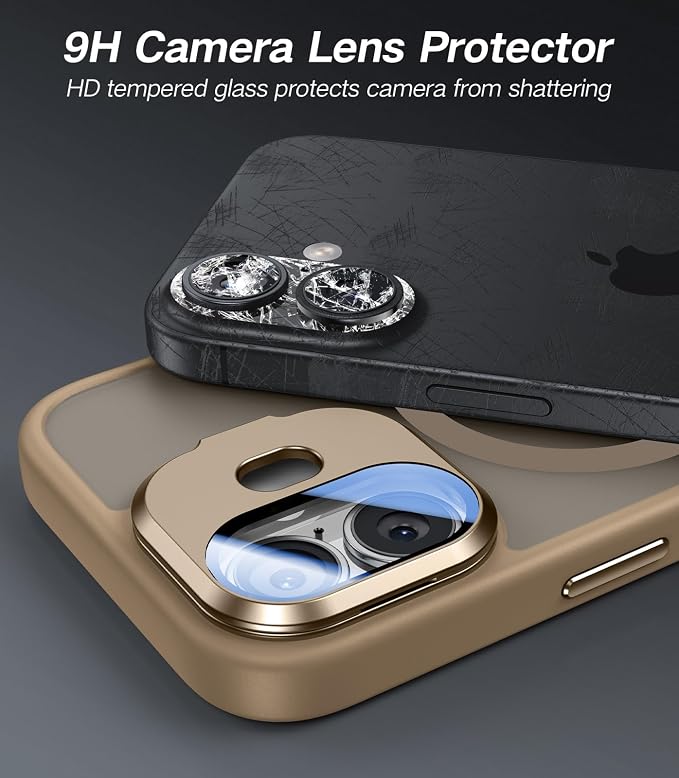 VOFATA [Upgraded] for iPhone 16 Case with Camera Cover Stand [Fit for MagSafe][9H Camera Lens Protector] Mil-Grade Protection Translucent Matte Silicone Magnetic iPhone 16 Phone Case, Rose Gold - Image 2