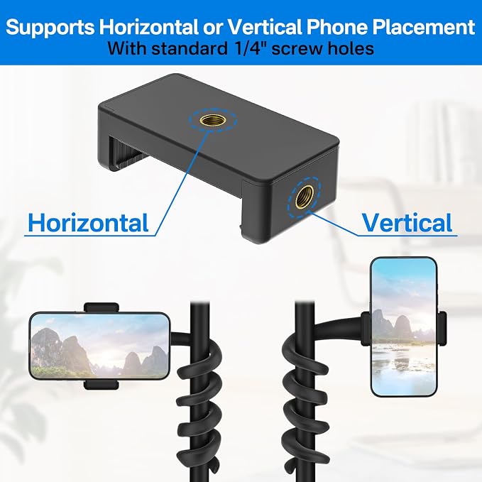 Universal Mic Stand Phone Holder for Microphone Stand Fits Most 3.5" - 7.5" Smartphones - Flexible Cell Phone Holder for Mic Stand, Drum Stand Phone Mount, Music Stand Phone Holders for Any Poles - Image 6
