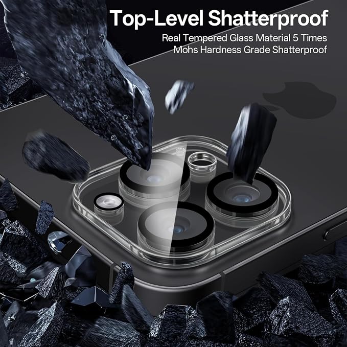 Wiaocit Camera Lens Protector for iPhone 15 Pro/iPhone 15 Pro Max | 3 Pack, 9H Tempered Glass , Ultra HD, Anti-Scratch, Case Friendly - Image 5