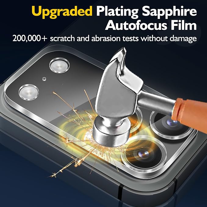 3PCS Rear Back Camera Lens Protector Tempered Glass for iPhone 17 Pro - HD Clear Full Coverage Guard [Not for iPhone 17 Pro Max] - Image 5
