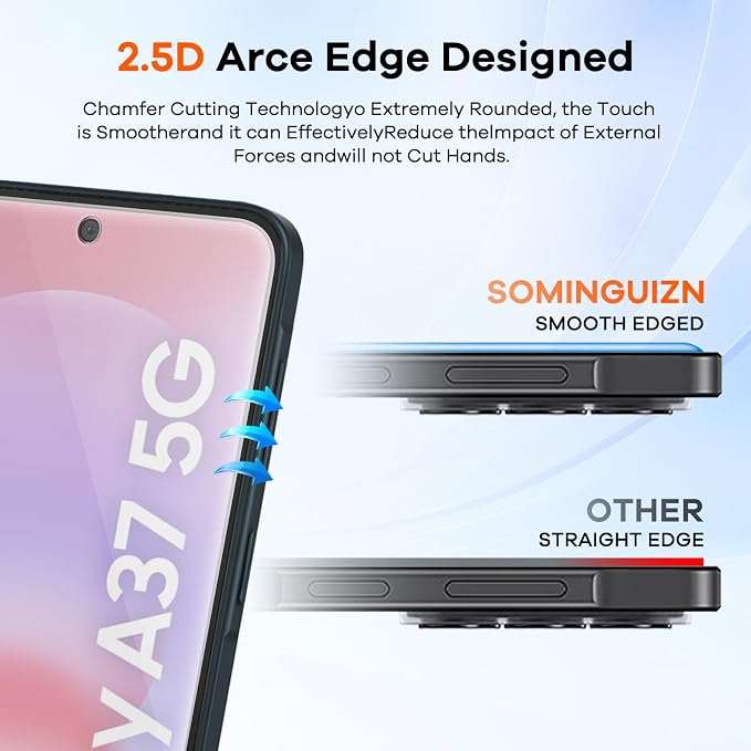 4+4 for Samsung Galaxy A37 5G Screen Protector Camera Lens Protector | 9H Tempered Glass Cell Phone Protector - Image 5