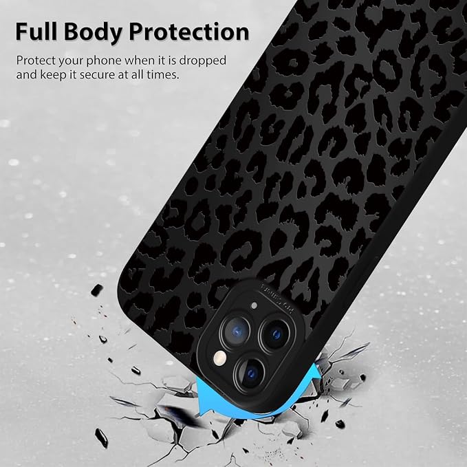 Cute Black Cheetah Print Phone Case for iPhone 11 Pro Max 6.5" | Aesthetic Leopard Pattern Design Cover Full Camera Lens Protective Shockproof Soft Slim TPU Funda for Men Women Girls - Image 3