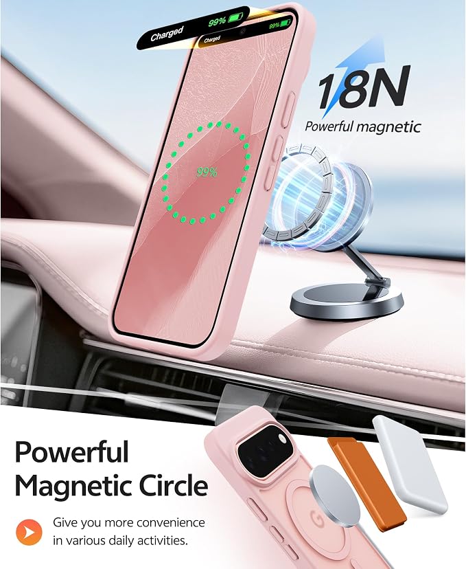 FNTCASE for Google Pixel 11 Pro Case / Pixel 11 Case, with Screen Protector | Fit for Magsafe, Translucent Matte, 14FT Military Grade Drop Protection, Shockproof Protective Phone Cover, Light Pink - Image 3