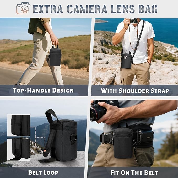 RAINSMORE Camera Backpack Hard Shell for DSLR/SLR Waterproof Camera Bag with Laptop Compartment 15.6 Inch Professional Camera Case with Rain Cover Photography Backpack Bag with Camera Lens Case Black - Image 6