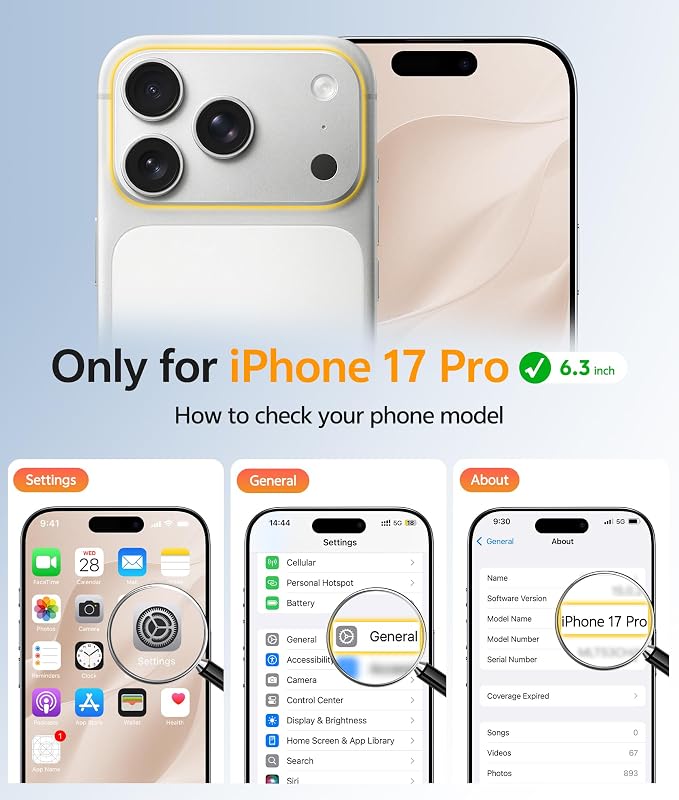 FNTCASE for iPhone 17 Pro Case, Fit for Magsafe, Screen Protector | Full Camera Protection, Translucent Matte, 14FT Military Grade Drop Proof, Shockproof Protective Phone Cover, Desert Gold - Image 2