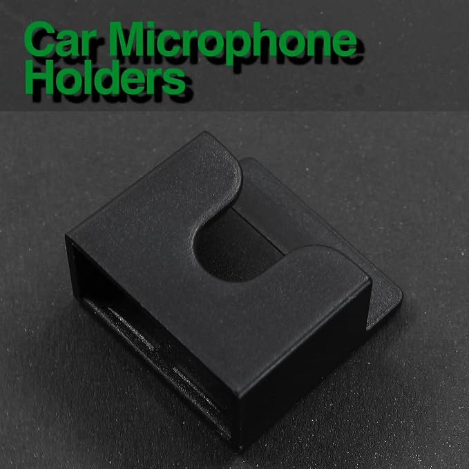 2PCS Black Radio Microphone Hanger, 30x30x16mm, Style 2 | Adhesive Back, CB Microphone Holder, Plastic Car Mic Hanger, For Cars Homes Offices - Image 7