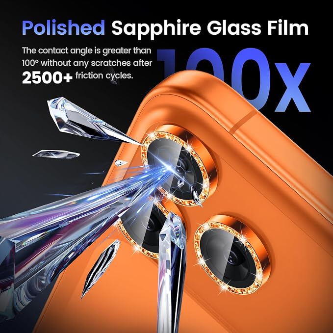 Tensea Camera Lens Protector Compatible for iPhone 17 Pro Max/17 Pro | Metal Aluminum Alloy Tempered Glass Cover Bling Camera Screen Protector Accessories, Case Friendly - Image 6