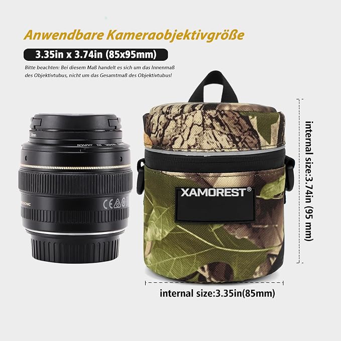Camera Lens Case Lens Bag Compatible (3.15" x 3.74"(Nylon, Leaf)) - Image 3