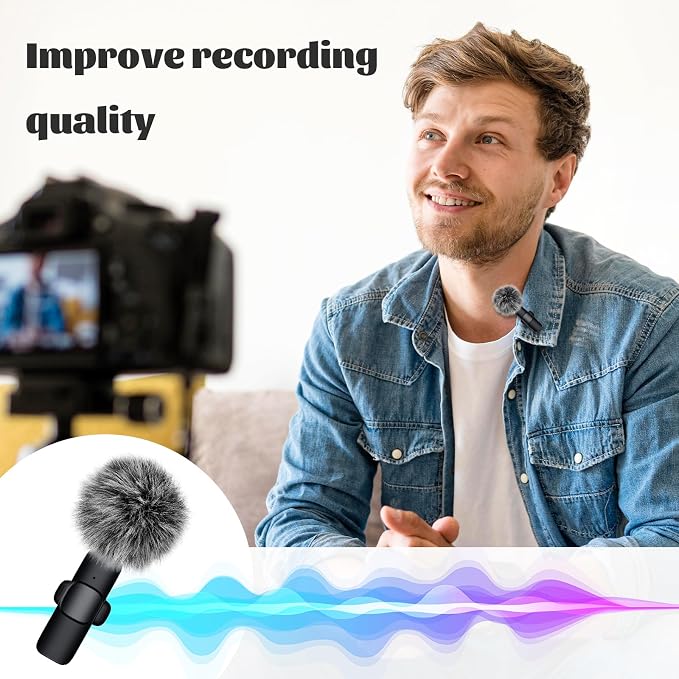 Mini Wireless Furry Windscreen Covers, 5 Pcs Furry Windscreen Muff Lavalier Microphone Wind Screen Muffs Pop Filter Noise Reduction for Wind and Ambient Noise Improve Mic Audio Quality (Grey) - Image 4