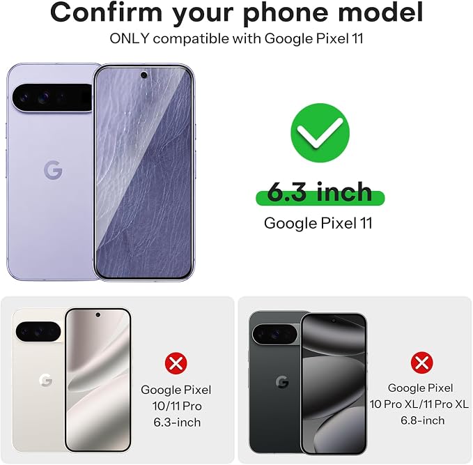 OMOTON 3+2 Pack for Google Pixel 11 Screen Protector 6.3-inch | 3 Tempered Glass Film and 2 Camera Lens Protector with Alignment Framework, Case Friendly (Not for Pixel 11 Pro/ XL) - Image 2