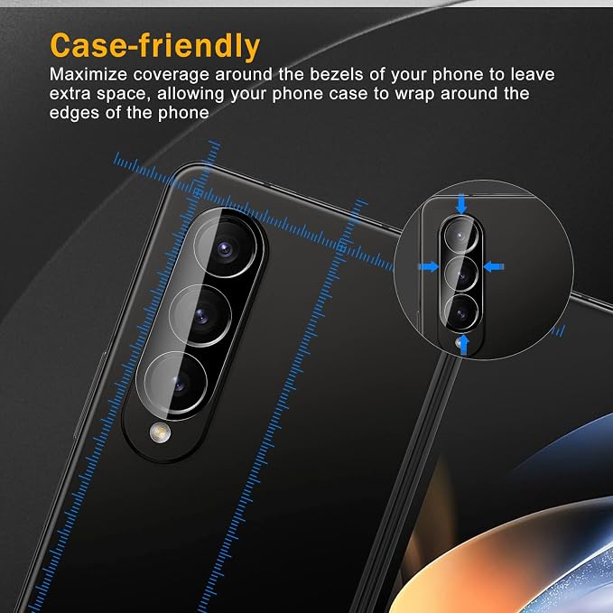 3 Pack Camera Lens Protector for Samsung Galaxy Z Fold 4 | Tempered Glass,Anti-Fingerprint,9H Hardness,Scratch Resistant,Easy to Install,Bubble Free,HD Clarity - Image 3