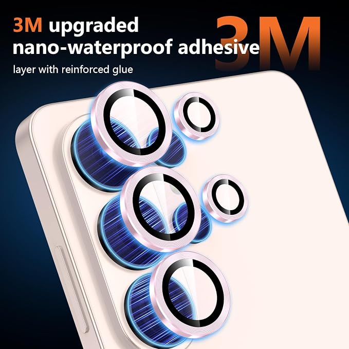for Samsung Galaxy S26 Ultra Camera Lens Protector, Individual Metal Ring Tempered Glass Lens Cover, [Strong Adsorption] Scratch Resistant Ultra-Thin HD Clear Lens Cover, 1 Set-Pink - Image 4