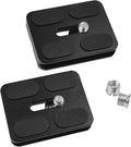 2 Pcs PU50 Tripod Quick Release Plate + 2 Pcs 1/4-3/8 Inch Screw, 50mm*38mm Camera Plates Mount with 1/4''-20 Screw, Compatible with Manfrotto Arca Swiss Benro QR Plate for DSLR Camera by IOUALEY