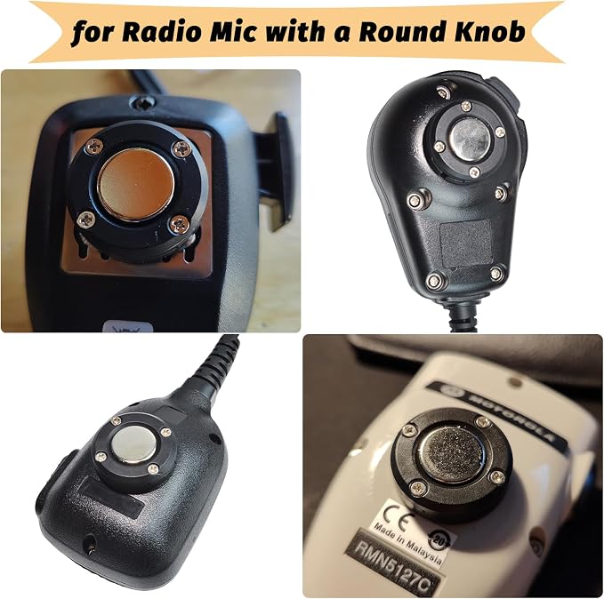 TWAYRDIO Magnetic Mic Holder, Mobile Radio Microphone Magnet Mount, CB Mic Hanger, Mounting Solutions for Car Truck Dash Board, Compatible with Motorola Kenwood Mics - Image 3