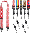 FIEIL Red and White Geometric Shoulder Strap, Adjustable Camera Strap with 2 Sets of Quick-Release Buckles, Comfortable Neck Strap for iPad, Tablet, Camera, Laptop, Binocular, Luggage Bag by FIEIL