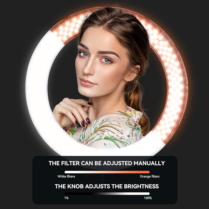 Ring Light Kit 18" 55W 5500k dimmable LED Light, 70inch Foldable Stand, Phone Clip, Short Video, Studio Video Photography Lighting, Spot Lights，Selfie and Live Streaming,You Tube,TikTok - Image 2